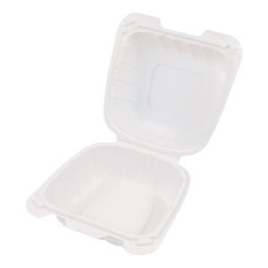 MINRAL-FILLED-PP-6"x6"x3"-WHITE-HINGED-CONTAINER-EMP-300