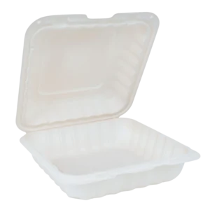 MINRAL-FILLED-PP-8"x8"x3"-1COMP-WHITE-HINGED-CONTAINER-EMP-150