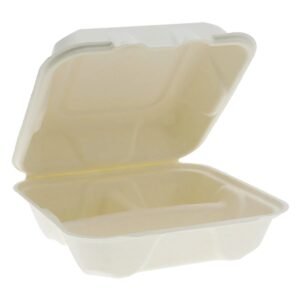 MOLDED-FIBER-8"x8"x2.5"-3COMP-WHITE-HINGED-CONTAINER-200