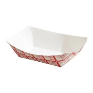 PAPER- NFT200-2LB-RED-PLAID-FOOD-TRAY